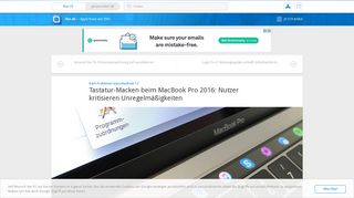 
                            10. Tastatur-Macken beim MacBook Pro 2016: Nutzer kritisieren ... - iFun