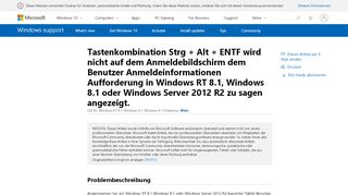 
                            6. Tastenkombination Strg + Alt + ENTF wird nicht auf ... - Microsoft Support