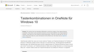 
                            11. Tastenkombinationen in OneNote für Windows 10 - Office-Support
