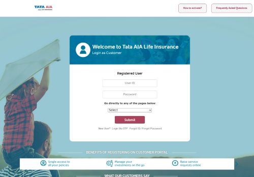 
                            4. Tata AIA Life Login as Customer