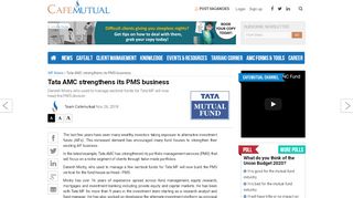 
                            13. Tata AMC strengthens its PMS business - Cafemutual.com