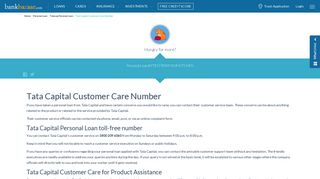 
                            12. Tata Capital Personal Loan Customer Care - 24x7 Toll Free Number