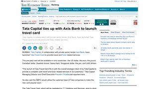 
                            8. Tata Capital ties up with Axis Bank to launch travel card - The ...