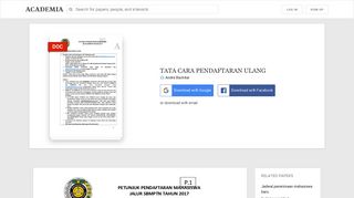 
                            10. TATA CARA PENDAFTARAN ULANG | Andre Bachtiar - Academia.edu