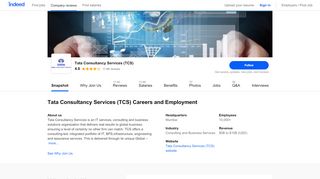 
                            5. Tata Consultancy Services (TCS) Careers and Employment | Indeed ...