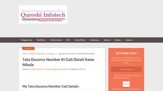 
                            2. Tata Docomo Number Ki Call Detail Kaise Nikale - Qureshi Infotech