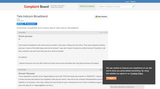 
                            9. Tata Indicom Broadband Complaints