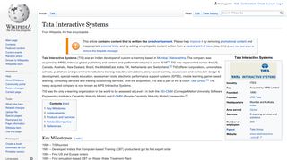 
                            12. Tata Interactive Systems - Wikipedia