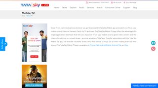 
                            4. Tata Sky Mobile TV App, Watch Live TV on Mobile Phone, Catch Up TV