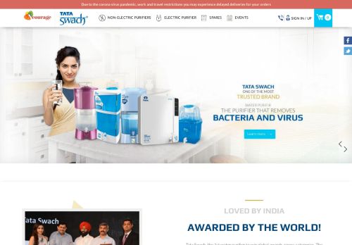 
                            12. Tata Swach Water Purifier – TATA CHEMICALS LIMITED