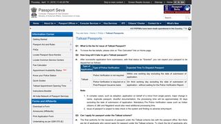 
                            1. Tatkaal appointment booking time | Passport Seva ... - Passport India