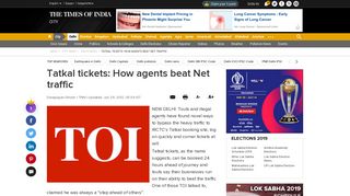 
                            11. Tatkal tickets: How agents beat Net traffic | Delhi News - Times of India