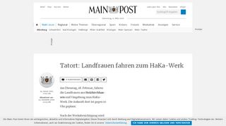 
                            12. Tatort: Landfrauen fahren zum HaKa-Werk - Main-Post