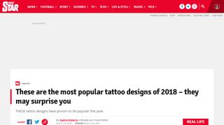 
                            12. Tattoo ideas: Tattoodo reveals the most popular tatts of 2018 | Daily Star