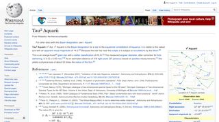 
                            6. Tau2 Aquarii - Wikipedia