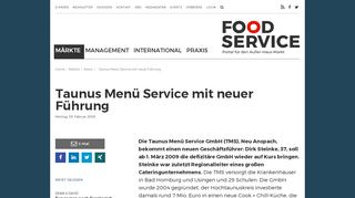 
                            9. Taunus Menü Service mit neuer Führung - Food Service