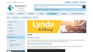 
                            10. Tauranga City Libraries > Digital Library > Online resources > Lynda