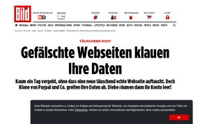 
                            12. Täuschend echte, aber gefälschte Webseiten klauen Ihre Daten - Bild.de