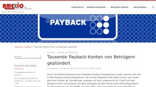 
                            6. Tausende Payback-Konten von Betrügern geplündert - Amexio.de