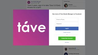 
                            6. Táve 2 users, sign in to take Táve 3.0... - Táve Studio Manager ...