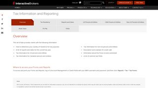 
                            8. Tax Information and Reporting | Interactive Brokers