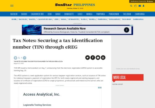 
                            9. Tax Notes: Securing a tax identification number (TIN) through eREG ...