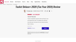 
                            2. TaxAct Deluxe Plus 2019 (Tax Year 2018) Review & Rating | PCMag ...