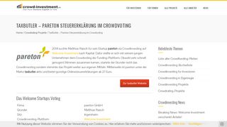 
                            6. TaxButler - Pareton Steuererklärung im Crowdvoting | Crowd-Investment