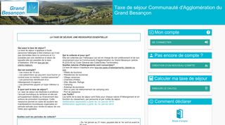 
                            9. Taxe de séjour Communauté d'Agglomération du Grand Besançon