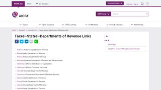 
                            11. Taxes–States–Departments of Revenue Links - aicpa