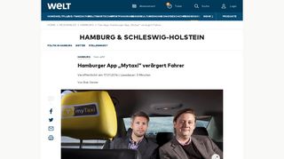 
                            11. Taxi-App: Hamburger App „Mytaxi“ verärgert Fahrer - WELT