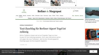
                            9. Taxi-Zuschlag für Berliner Aiport Tegel ist zulässig - Berlin - Aktuelle ...