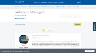 
                            4. taxi2airport - Erfahrungen? | Allgemeine Fragen Forum • HolidayCheck