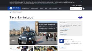 
                            5. Taxis & minicabs - Transport for London