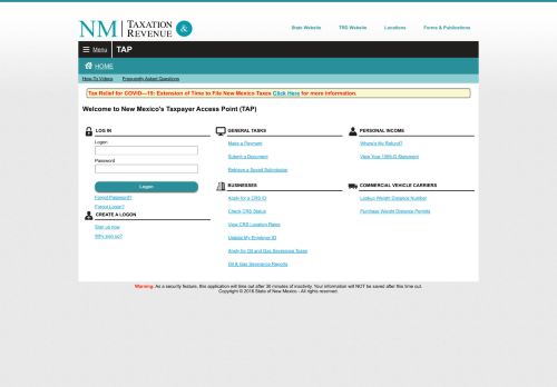 
                            6. Taxpayer Access Point - State of New Mexico