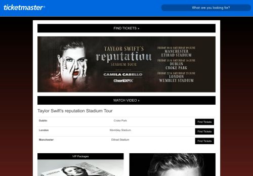 
                            2. Taylor Swift | reputation Stadium Tour 2018 | Ticketmaster IE