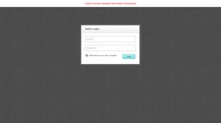 
                            2. Taylor's Online Student Information Verification - Login