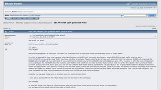 
                            12. TBC ANOTHER COIN QUESTION MARK - Bitcointalk