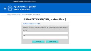 
                            4. TBEL Invio telematico certificati - Ministero dell'Interno