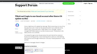 
                            12. TBird can't login to one Gmail account after Sierra OS update on Mac