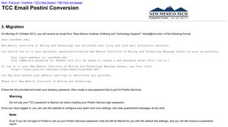 
                            10. TCC Email Postini Conversion - NMT.edu