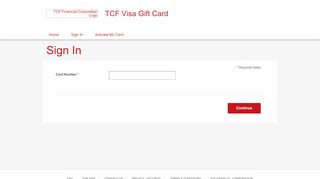 
                            11. TCF Visa Gift Card - Sign In