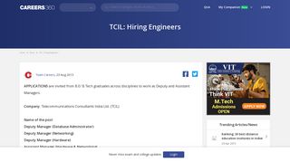 
                            11. TCIL: Hiring Engineers - Careers360