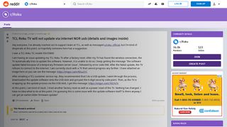 
                            2. TCL Roku TV will not update via internet NOR usb (details and ...