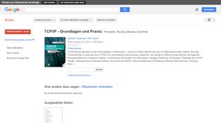 
                            11. TCP/IP - Grundlagen und Praxis: Protokolle, Routing, Dienste, Sicherheit