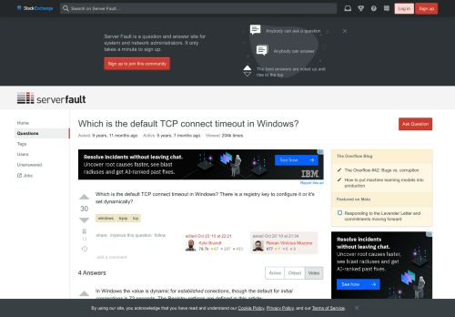 
                            12. tcpip - Which is the default TCP connect timeout in Windows ...