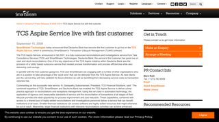 
                            12. TCS Aspire Service live with first customer - SmartStream Transaction ...