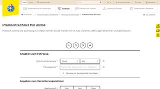 
                            11. TCS Autoversicherung - Prämienrechner Auto & Lieferwagen - TCS ...