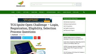 
                            7. TCS Ignite Open Challenge - Login, Registration, Eligibility ...