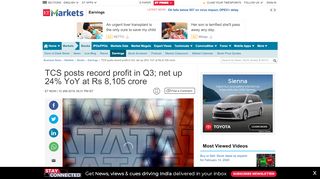 
                            9. TCS Q3 Result: TCS posts record profit in Q3; net up 24% YoY at Rs ...